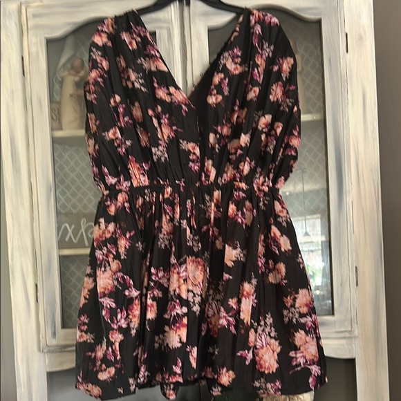 ASOS Floral Black and Pink Women's Dress 👗 - Picture 2 of 3